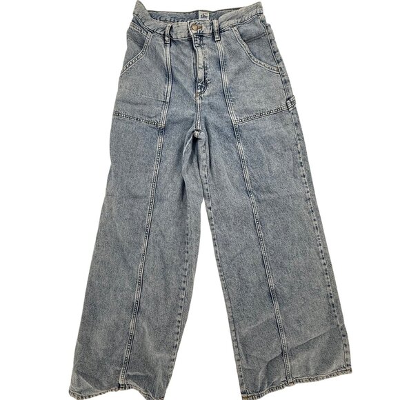 Lee Denim - Vintage Lee Workwear Womens Wide-Leg Denim Jeans, Size 30, High-Waist Relax Fit